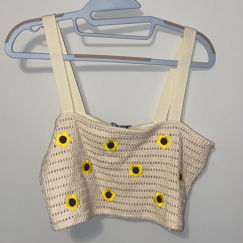 ZARA flower crop top